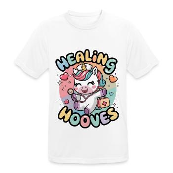 Healing Hooves - Men's Breathable T-Shirt - white - Front - AI Model Male 185 dark (185cm)