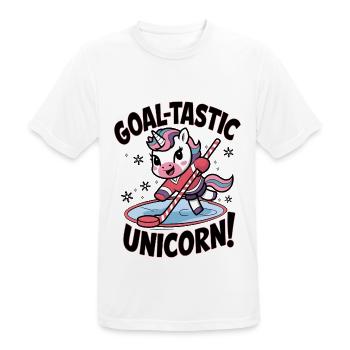 Licorne but-tastique ! - T-shirt respirant Homme - blanc - Devant - AI Model Male 185 dark (185cm)