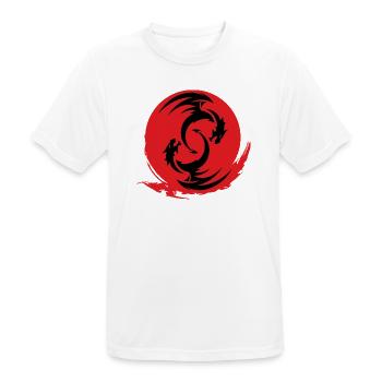 Red Dragon Circle - Men's Breathable T-Shirt - white - Front - AI Model Male 185 dark (185cm)
