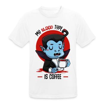Blutkaffee Vampir Cartoon - Männer T-Shirt atmungsaktiv - Weiß - Vorne - AI Model Male 185 dark (185cm)