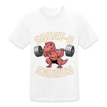 Squat-O Saurus - Men's Breathable T-Shirt - white - Front - AI Model Male 185 dark (185cm)