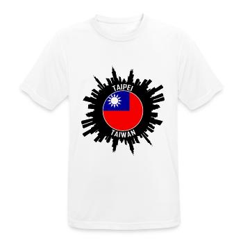Taipeh Skyline Taiwan Flagge Reise Souvenir - Männer T-Shirt atmungsaktiv - Weiß - Vorne - AI Model Male 185 dark (185cm)