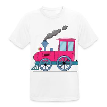Kinderzug Eisenbahn pink - Männer T-Shirt atmungsaktiv - Weiß - Vorne - AI Model Male 185 dark (185cm)