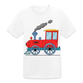 Kinderzug Eisenbahn rot - Männer T-Shirt atmungsaktiv - Weiß - Vorne - AI Model Male 185 dark (185cm)