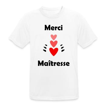 MISTRESS. THANK YOU. THANK YOU MISTRESS. GIFT - Men's Breathable T-Shirt - white - Front - AI Model Male 185 dark (185cm)
