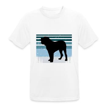 Alano Español Dog Lover Silhouette Vintage Sunset - Männer T-Shirt atmungsaktiv - Weiß - Vorne - AI Model Male 185 dark (185cm)
