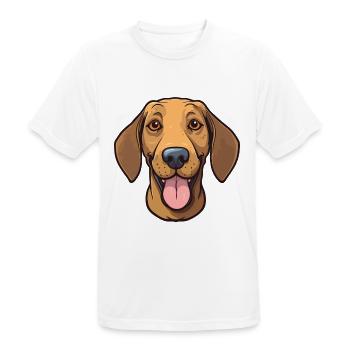 Plott Hund Hund Rasse Aquarell Karikatur Kawaii Cl - Männer T-Shirt atmungsaktiv - Weiß - Vorne - AI Model Male 185 dark (185cm)