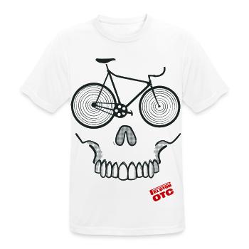 skull cyclist - Männer T-Shirt atmungsaktiv - Weiß - Vorne - AI Model Male 185 dark (185cm)