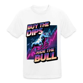 Buy The Dips Ride The Bull - Men's Breathable T-Shirt - white - Front - AI Model Male 185 dark (185cm)