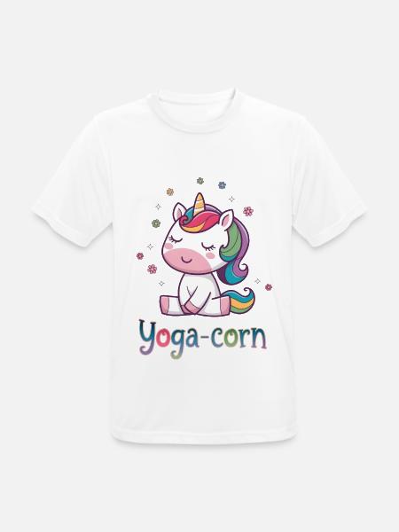 Yoga-Mais - Männer T-Shirt atmungsaktiv - Weiß