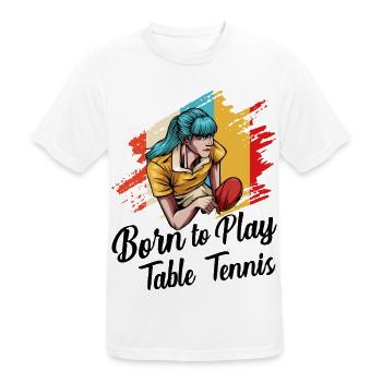 Table tennis - Men's Breathable T-Shirt - white - Front - AI Model Male 185 dark (185cm)