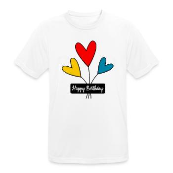 ALLES GUTE ZUM GEBURTSTAG. JAHRESTAG - Männer T-Shirt atmungsaktiv - Weiß - Vorne - AI Model Male 185 dark (185cm)