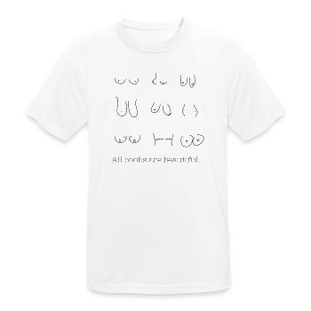 All boobs are beautiful Design - Männer T-Shirt atmungsaktiv - Weiß - Vorne - AI Model Male 185 dark (185cm)