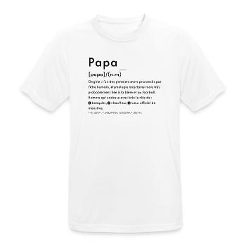 Papa définition  - T-shirt respirant Homme - blanc - Devant - AI Model Male 185 dark (185cm)