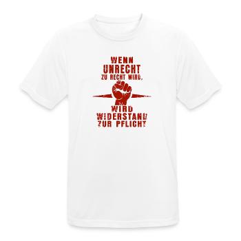 Rebellious Red – Grunge-Style Resistance - Men's Breathable T-Shirt - white - Front - AI Model Male 185 dark (185cm)