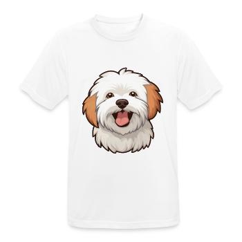 Cotons de Tulear Hunderasse Aquarell Karikatur Kawa - Männer T-Shirt atmungsaktiv - Weiß - Vorne - AI Model Male 185 dark (185cm)