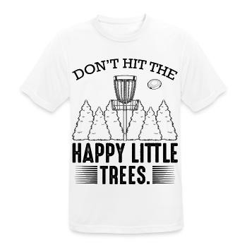 Don‘t Hit The Happy Little Trees Discgolf Geschenk - Männer T-Shirt atmungsaktiv - Weiß - Vorne - AI Model Male 185 dark (185cm)