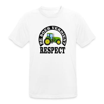 Les agriculteurs méritent le respect - T-shirt respirant Homme - blanc - Devant - AI Model Male 185 dark (185cm)