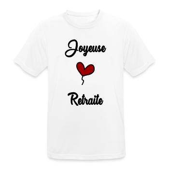 JOYEUSE RETRAITE - T-shirt respirant Homme - blanc - Devant - AI Model Male 185 dark (185cm)