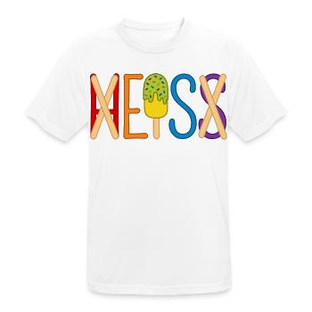 Eis - heiß - H EIS S - Männer T-Shirt atmungsaktiv - Weiß - Vorne - AI Model Male 185 dark (185cm)