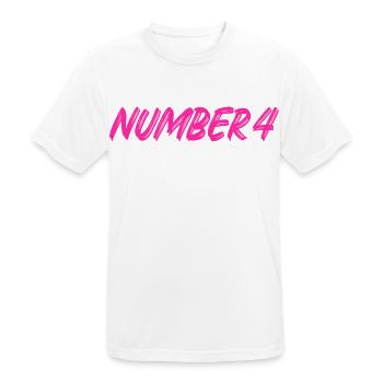 Number 4 - four - fourth - fourth - 4 - number 4 - Men's Breathable T-Shirt - white - Front - AI Model Male 185 dark (185cm)