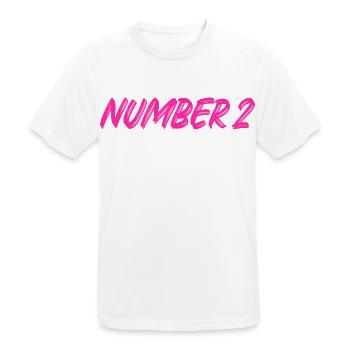 Number 2 - two - second - second - 2 - number 2 - Men's Breathable T-Shirt - white - Front - AI Model Male 185 dark (185cm)