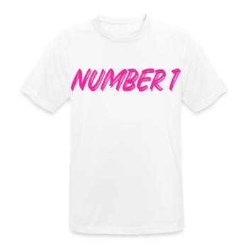 Number 1 - eins - erster - erste - 1 - Nummer 1 - Männer T-Shirt atmungsaktiv - Weiß - Vorne - AI Model Male 185 dark (185cm)