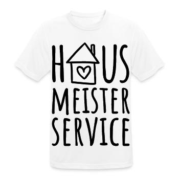 Hausmeisterservice - Hausmeister Service - Männer T-Shirt atmungsaktiv - Weiß - Vorne - AI Model Male 185 dark (185cm)