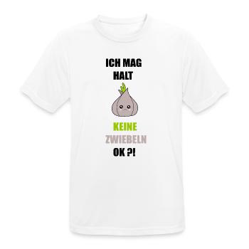 Ich mag keine Zwiebeln - Männer T-Shirt atmungsaktiv - Weiß - Vorne - AI Model Male 185 dark (185cm)