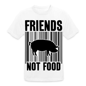 AMIS PAS DE NOURRITURE VEGAN - T-shirt respirant Homme - blanc - Devant - AI Model Male 185 dark (185cm)