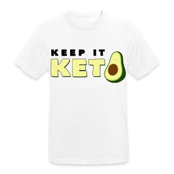 Keep It Keto Avocado Saying Ketogenic Diet Gift - Men's Breathable T-Shirt - white - Front - AI Model Male 185 dark (185cm)