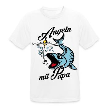 Angeln mit Papa. Ein Angeltag mit Papa - Männer T-Shirt atmungsaktiv - Weiß - Vorne - AI Model Male 185 dark (185cm)