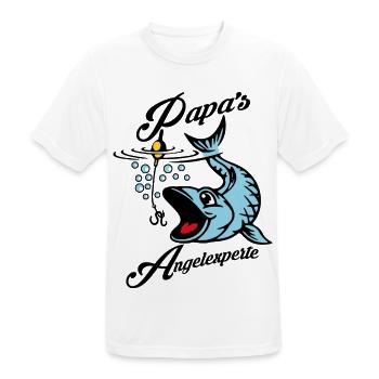 Papa's Angelexperte - Angeln mit Papa - Männer T-Shirt atmungsaktiv - Weiß - Vorne - AI Model Male 185 dark (185cm)