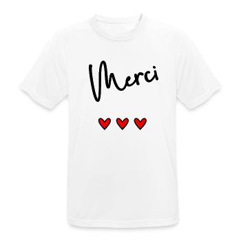 MERCI. MAÎTRESSE. MAÎTRE. MERCI MAÎTRESSE - T-shirt respirant Homme - blanc - Devant - AI Model Male 185 dark (185cm)