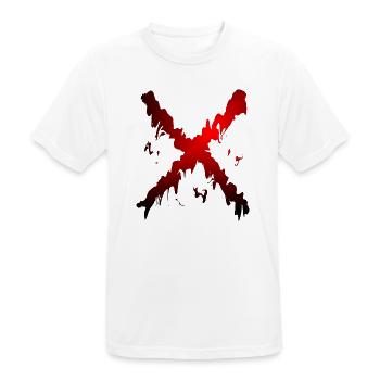 X Desing rot schwarz - Männer T-Shirt atmungsaktiv - Weiß - Vorne - AI Model Male 185 dark (185cm)