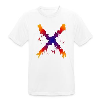 Regenbogen X Farbfluss Muster - Männer T-Shirt atmungsaktiv - Weiß - Vorne - AI Model Male 185 dark (185cm)