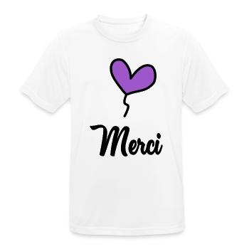 MERCI. MAÎTRESSE. MAÎTRE. MERCI MAÎTRESSE - T-shirt respirant Homme - blanc - Devant - AI Model Male 185 dark (185cm)