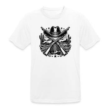 Logo western 2 - T-shirt respirant Homme - blanc - Devant - AI Model Male 185 dark (185cm)