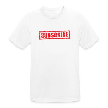 Grunge-Stempel abonnieren - Männer T-Shirt atmungsaktiv - Weiß - Vorne - AI Model Male 185 dark (185cm)