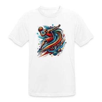 Basketball Logo - Men's Breathable T-Shirt - white - Front - AI Model Male 185 dark (185cm)