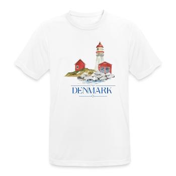 Dänemark Leuchtturm tiny Haus am Meer - Männer T-Shirt atmungsaktiv - Weiß - Vorne - AI Model Male 185 dark (185cm)