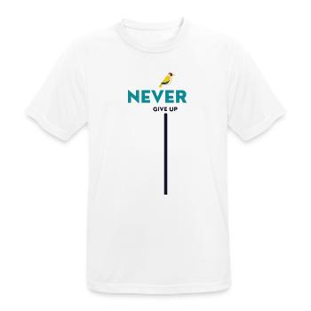 never give up bird - Männer T-Shirt atmungsaktiv - Weiß - Vorne - AI Model Male 185 dark (185cm)