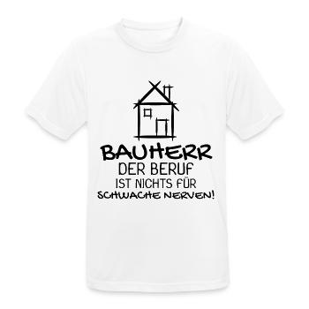 Bauherr Baumeister Hausbau Haus Witziges Geschenk - Männer T-Shirt atmungsaktiv - Weiß - Vorne - AI Model Male 185 dark (185cm)