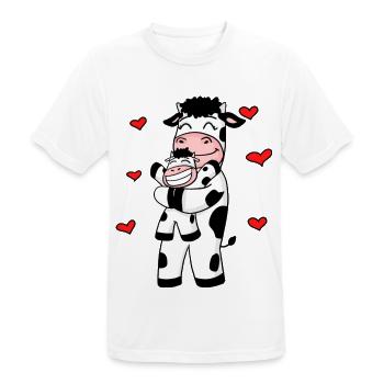 Kuh Familie Bauernhof Kühe Herz Geschenk - Männer T-Shirt atmungsaktiv - Weiß - Vorne - AI Model Male 185 dark (185cm)