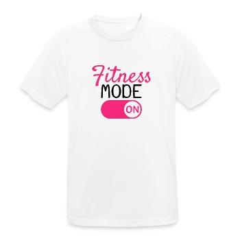 Fitness Modus An - Männer T-Shirt atmungsaktiv - Weiß - Vorne - AI Model Male 185 dark (185cm)