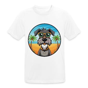 Deutscher Wachtelhund Hunderasse Cartoon Sonnenbrille - Männer T-Shirt atmungsaktiv - Weiß - Vorne - AI Model Male 185 dark (185cm)