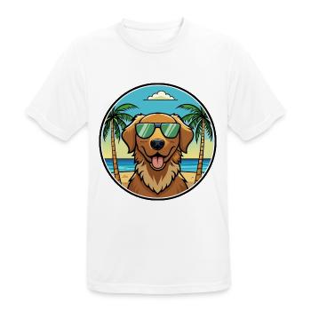 Chesapeake Bay Retriever Hunderasse Cartoon Beach - Männer T-Shirt atmungsaktiv - Weiß - Vorne - AI Model Male 185 dark (185cm)
