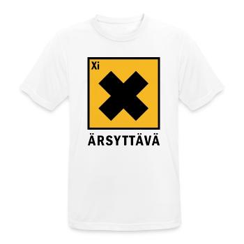 irritierend - Männer T-Shirt atmungsaktiv - Weiß - Vorne - AI Model Male 185 dark (185cm)