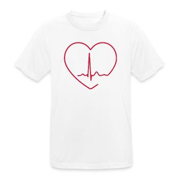 Heartbeat ECG Line Medical Pulse Wave Icon Vector - Men's Breathable T-Shirt - white - Front - AI Model Male 185 dark (185cm)