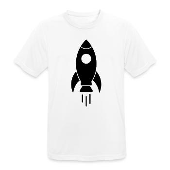 Space rocket - Men's Breathable T-Shirt - white - Front - AI Model Male 185 dark (185cm)
